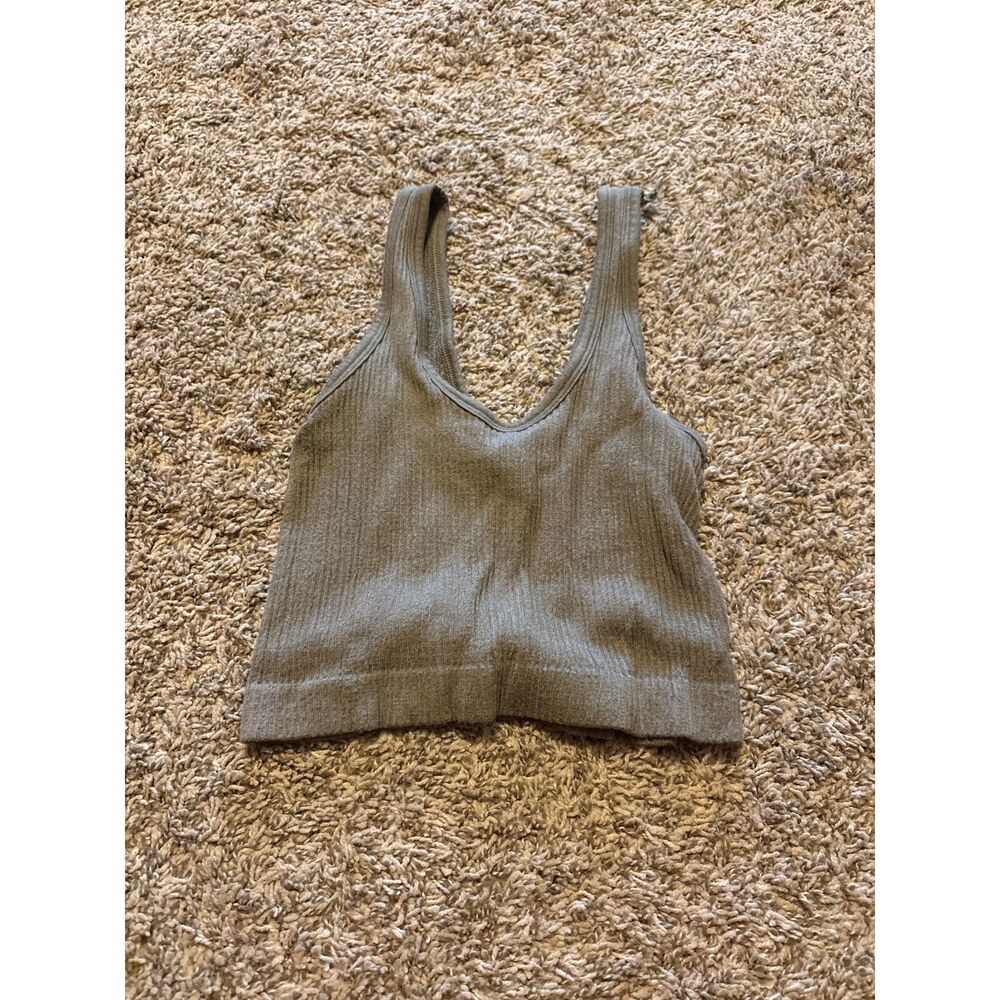 Out from Under olive green ribbed tank top